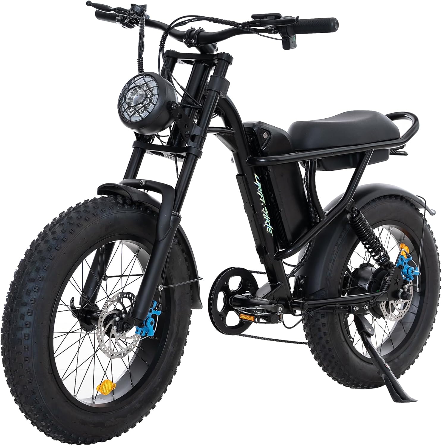 DRIFT.SLIDE J1 1500W Peak Power Electric Bike for Adults, Electric Off Road Bike, Top Speed 28 MPH, 50 Miles Electric Moped Style Bike, 48V 20.8 Ah Removable Battery, 7 Speed 20" All Terrain Fat Tire Ebike (J1)