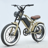 D.S 1500W Moped Style Ebike Full Suspension, 20 Inch Fat Tire Electric bike, Max 28MPH Electric Motorcycle