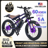 DRIFT.SLIDE 31 MPH Electric Bike for Adults, 1500W Peak Power Electric Motorcycle, 24" Fat Tire Electric Mountain Bike, 48V 22.8 AH Battery, All Terrain Ebike for Mountains, Snow, Sand (C1)