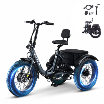 Folding Electric Tricycle | 1500W 3-Wheel eBike | 440 LBS Capacity