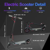 D. S Electric Scooter for Adults, 31 Miles Long Range, 350W Peak Motor,19MPH Max Speed, 36V 10.5AH Samsung Battery UL 2272 Portable Folding Commuting E-Scooter with App Control